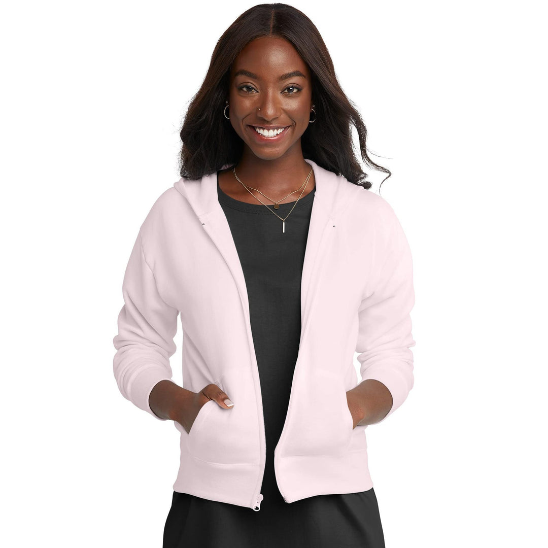 Women's hooded sweat jacket with full zip, kangaroo pockets, and ribbed cuffs Mune Fashion