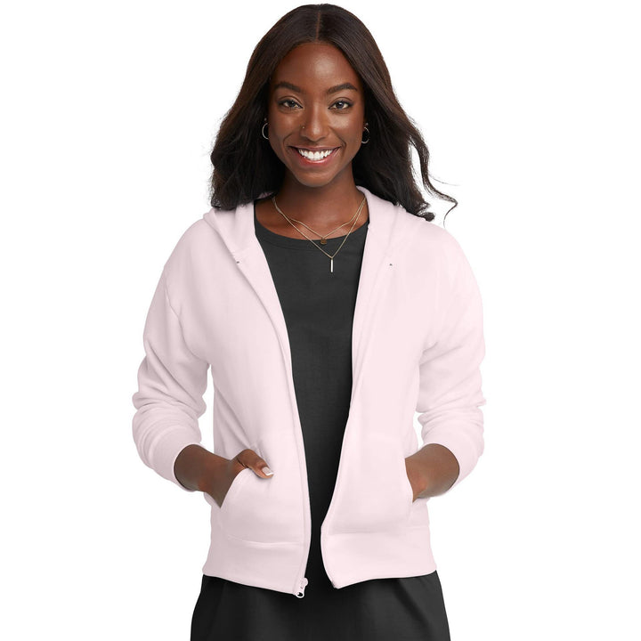 Women's hooded sweat jacket with full zip, kangaroo pockets, and ribbed cuffs Mune Fashion