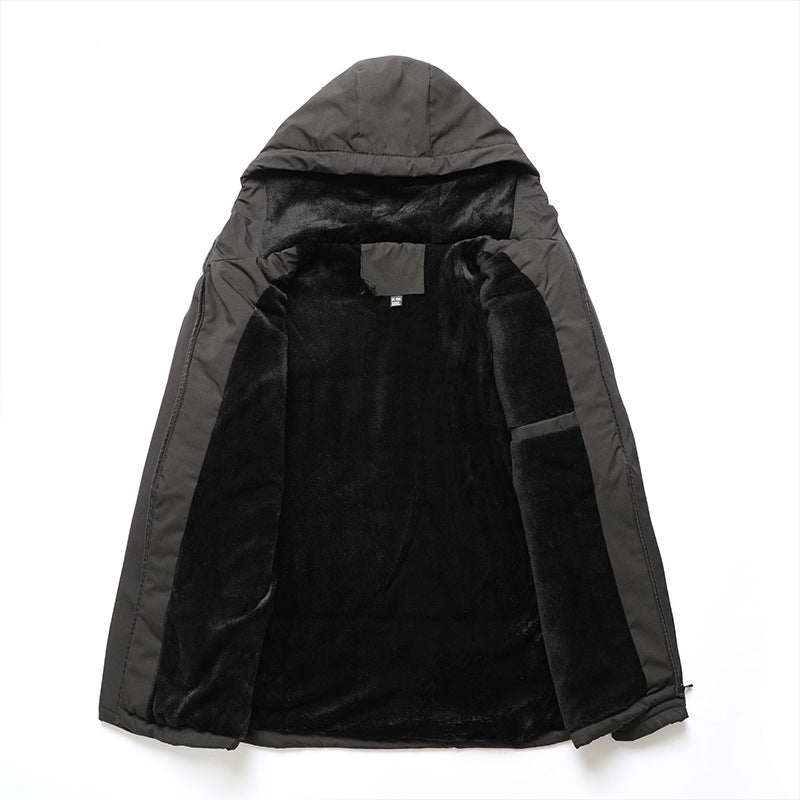 Men's windproof softshell jacket with adjustable hood, fleece inner lining and concealed zipper pockets Mune Fashion