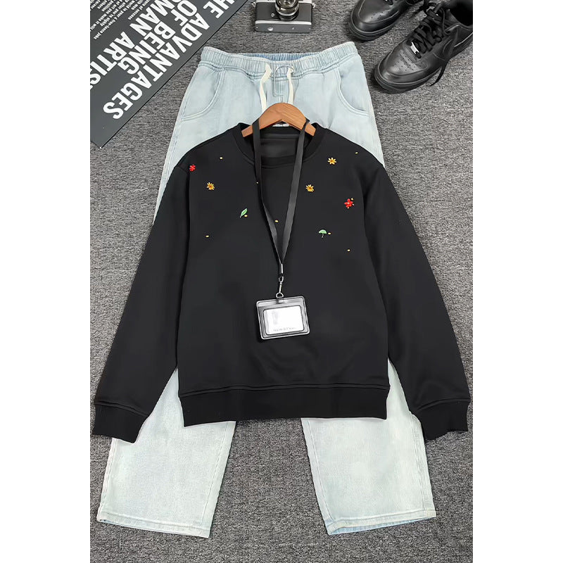 Women Patterned Sweatshirt with Floral Design Mune Fashion