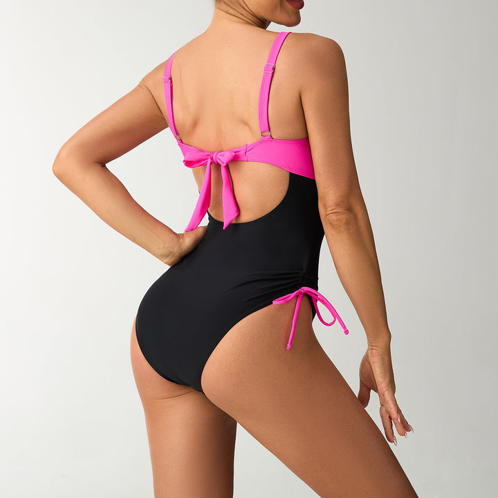 Ladies' one-piece swimsuit with fashionable wrap design Mune Fashion