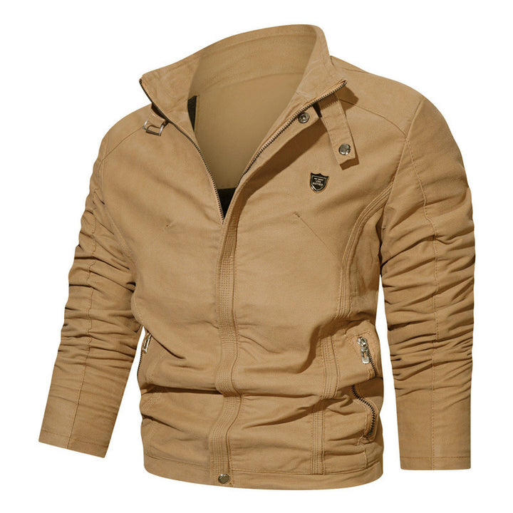 Men's suede look zip blouson in worker cut with stand-up collar Mune Fashion