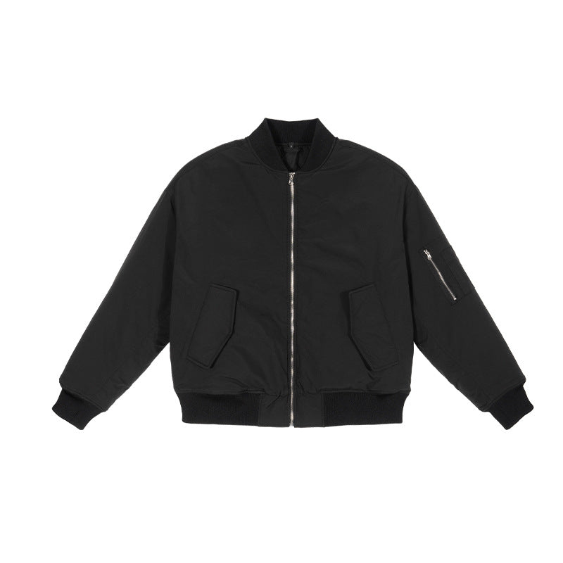 Men's bomber jacket in boxy cut with padded thermal lining, ribbed cuffs, and sleeve pocket Mune Fashion