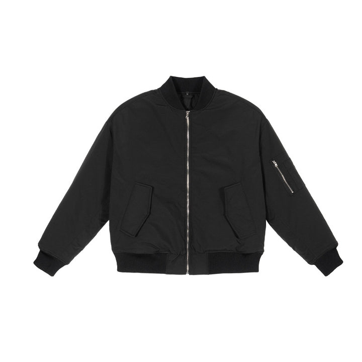 Men's bomber jacket in boxy cut with padded thermal lining, ribbed cuffs, and sleeve pocket Mune Fashion