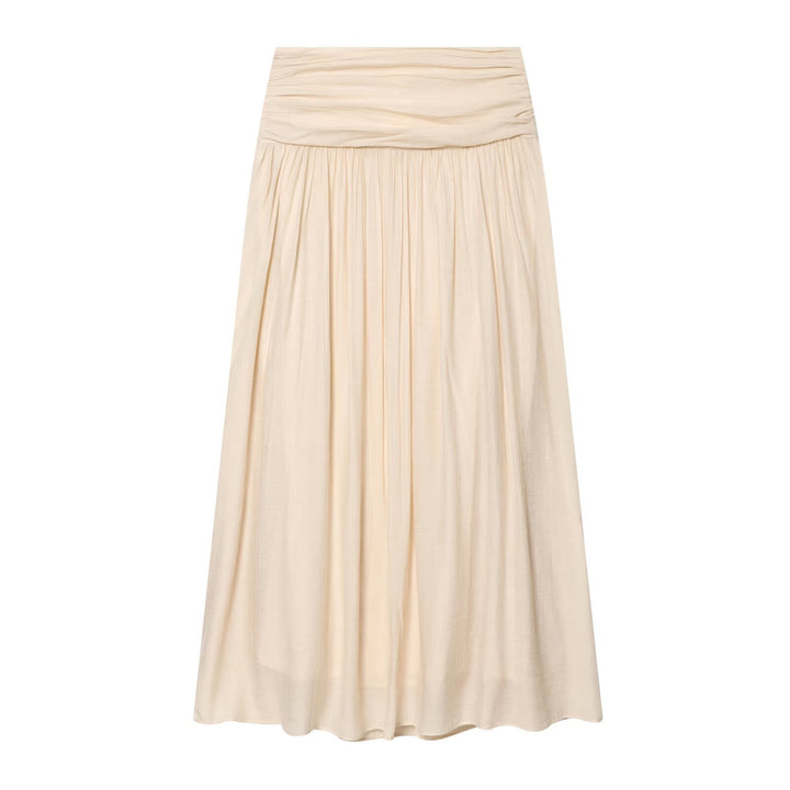 Women's Lightweight Pleated Crop Top with Ruffled Collar and Drawstring Mune Fashion