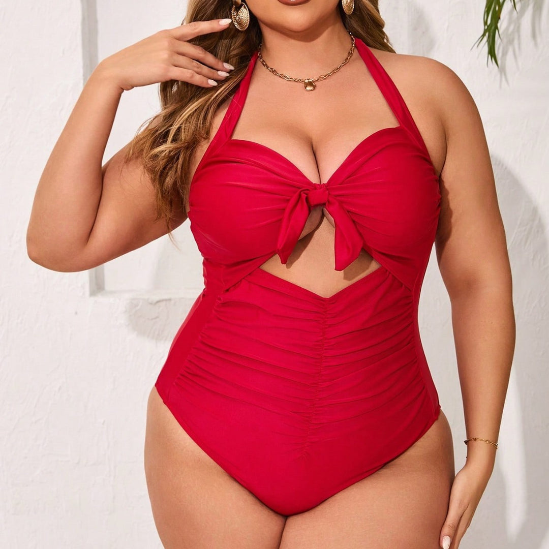 Women's One-Piece Swimsuit with Refined Knotted Design Mune Fashion