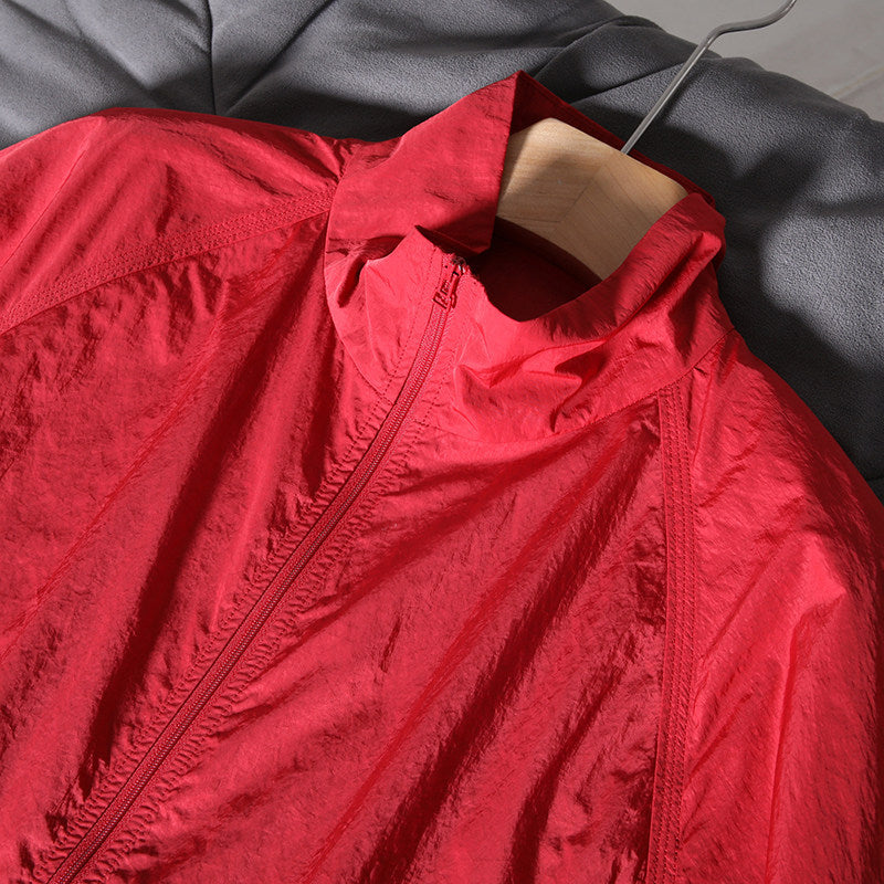 Women Athletic Jacket with High Collar Mune Fashion