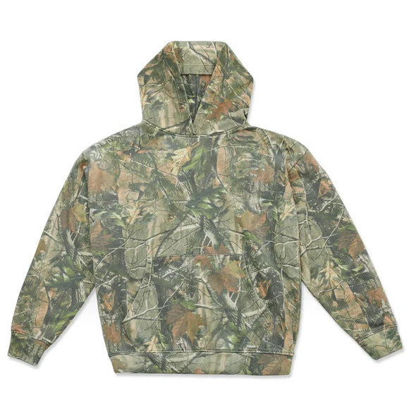 Unisex loose-fit hoodie sweatshirt with subtle leaf texture, double hood without drawstring and kangaroo pocket Mune Fashion