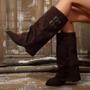 Ladies High Quality Wedge Boots Mune Fashion