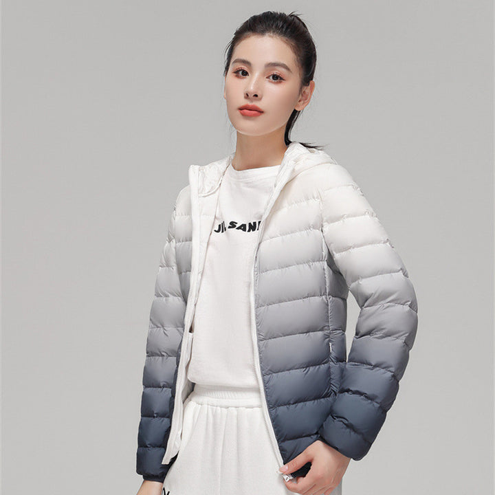 Women's ultra-lightweight hooded quilted jacket with compact pack size and wind-resistant shell Mune Fashion