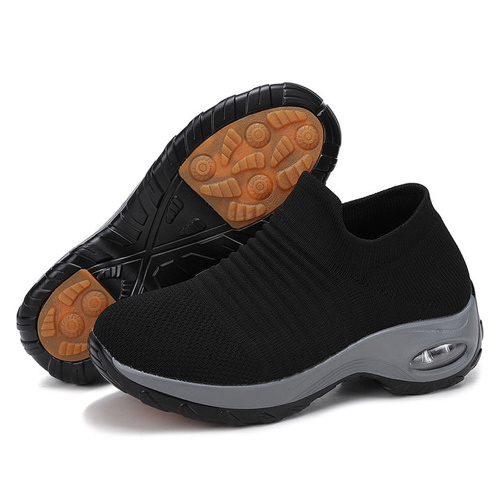 Women's breathable knit slippers with air-cushioned padding Mune Fashion