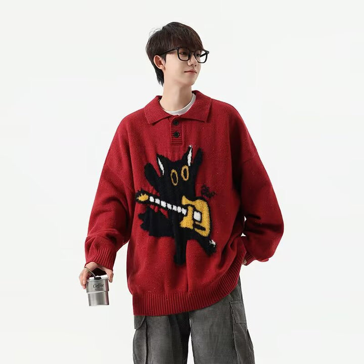 Men's Stylish Sweater with Art Motif Mune Fashion