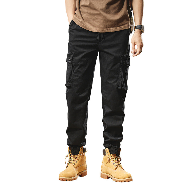 Herren Canvas-Cargojogger mit verstärkten Kniepaneelen, elastischem Komfortbund und Organizer-Taschen Mune Fashion