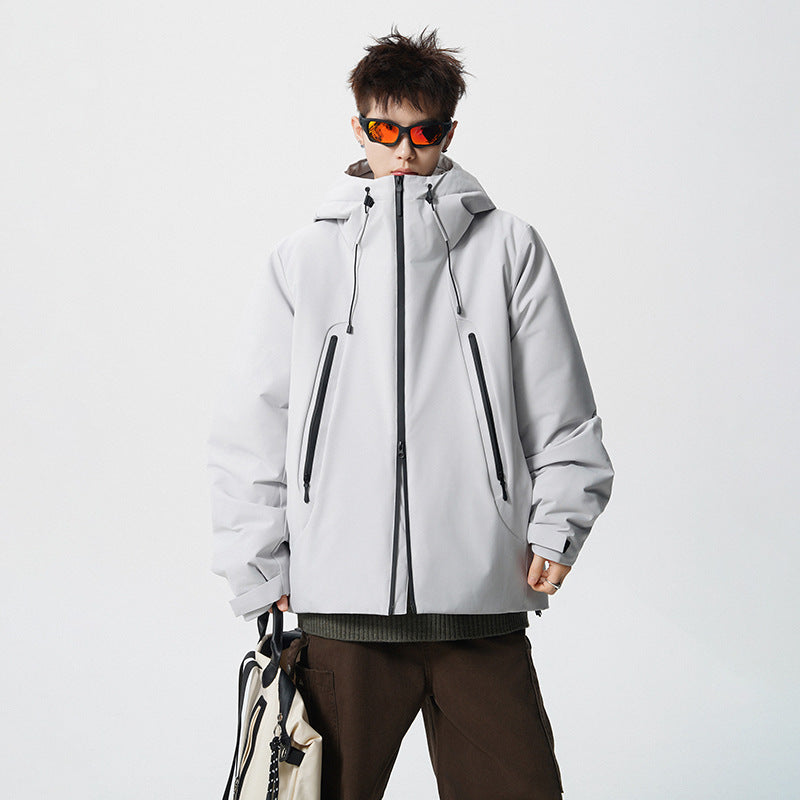 Men's padded, water-repellent tech outdoor jacket with hood Mune Fashion