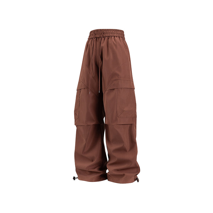 Unisex Wide Cargo Pants in Utility Baggy Style with Elastic Waistband and Adjustable Cuffs