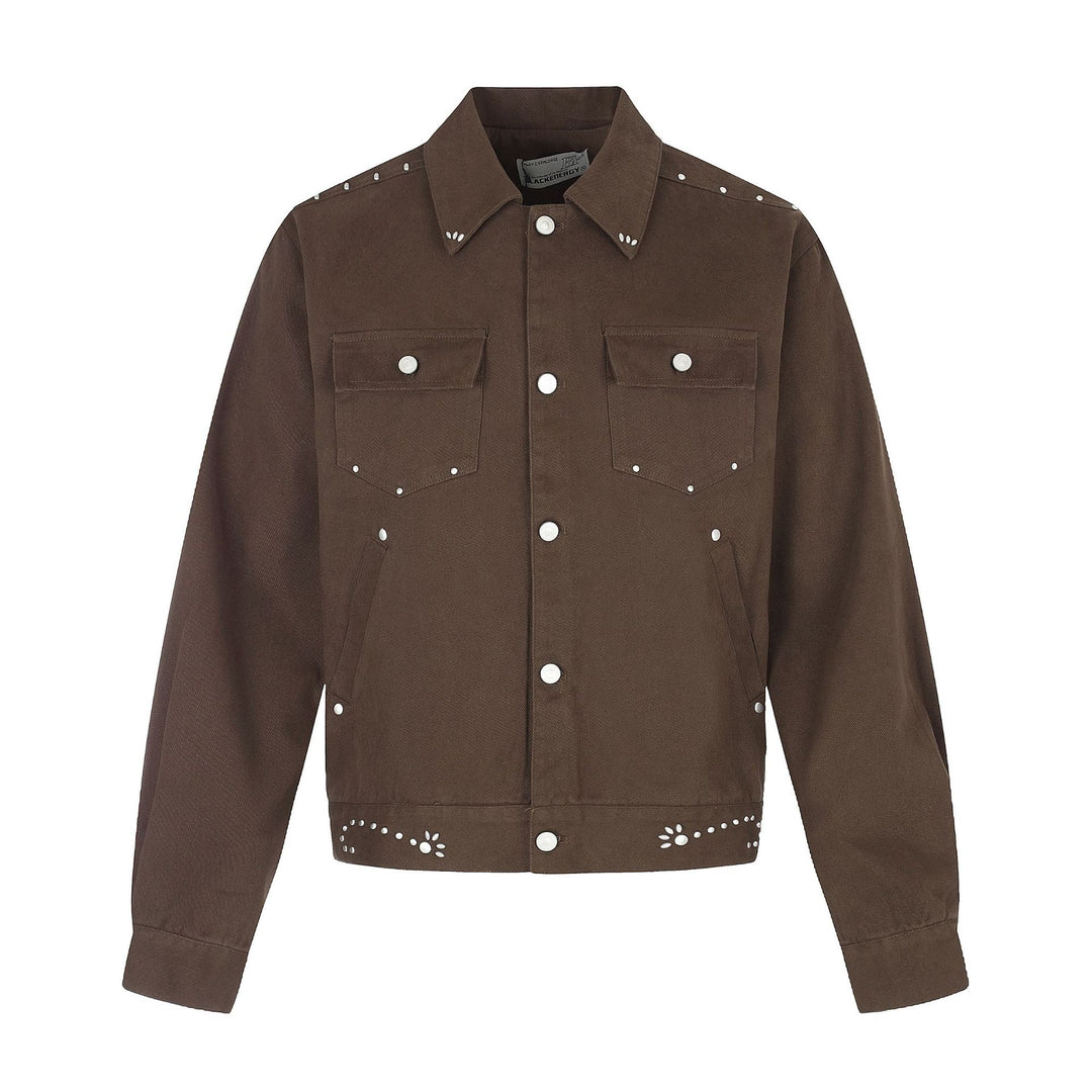 Ladies short-cut western-inspired blouson jacket with stud application Mune Fashion
