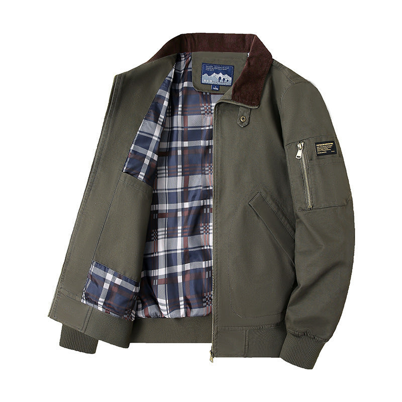 Men's Fashion Blouson Jacket with Check Pattern Mune Fashion