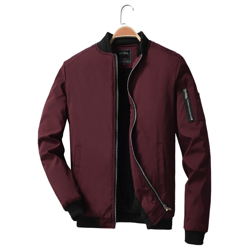 Men's Light Bomber Jacket with Arm Pocket, Ribbed Cuffs and Concealed Inner Pocket Mune Fashion