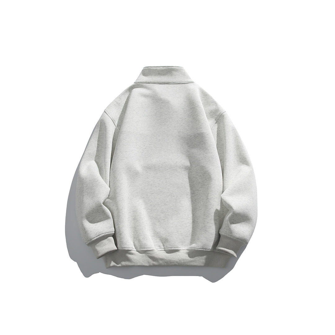Unisex half-zip sweatshirt with high stand-up collar, boxy cut and colorblock panel Mune Fashion