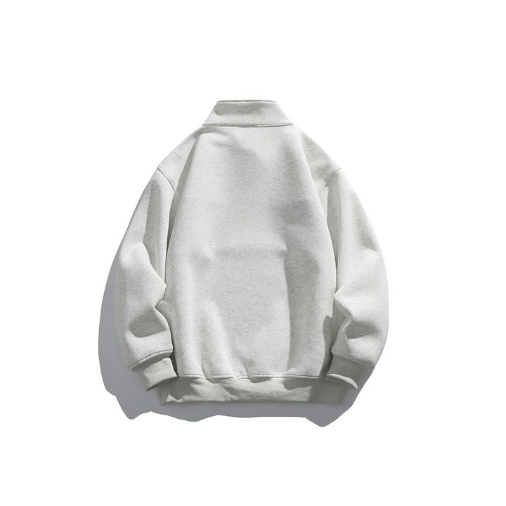 Unisex half-zip sweatshirt with high stand-up collar, boxy cut and colorblock panel Mune Fashion