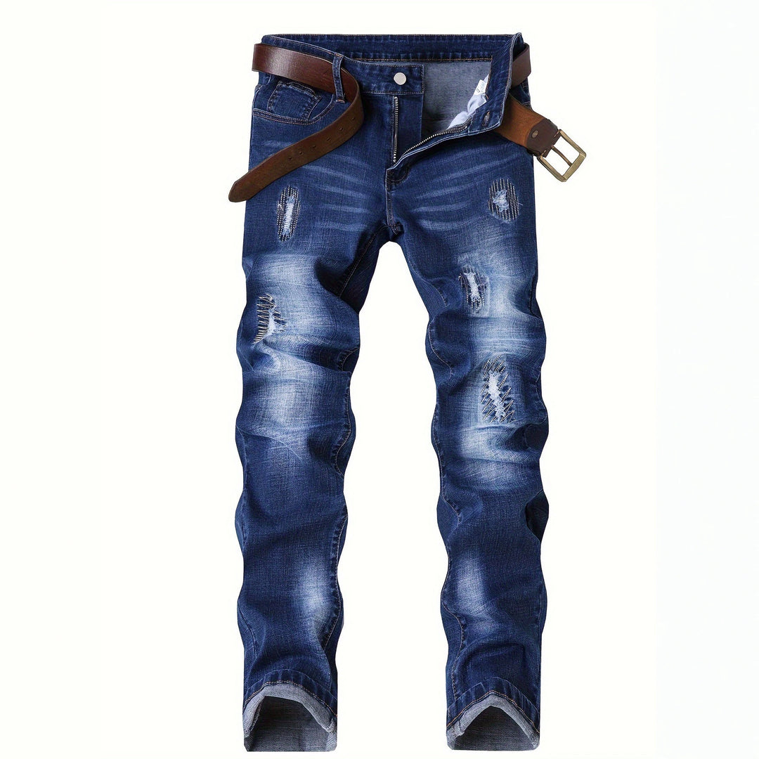 Men's Elegant Slim-Fit Jeans with Trendy Washing Effects Mune Fashion