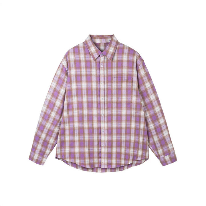 Women Oversized Check Shirt with Longline Cut, Chest Pocket and Rounded Hem Mune Fashion