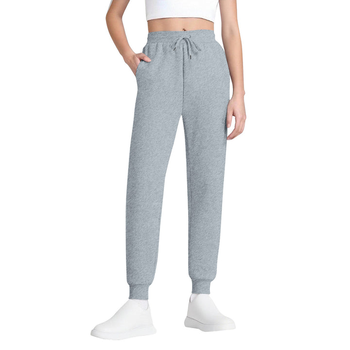 Women's slim high-waisted joggers with drawstring, side pockets, and cuffs Mune Fashion