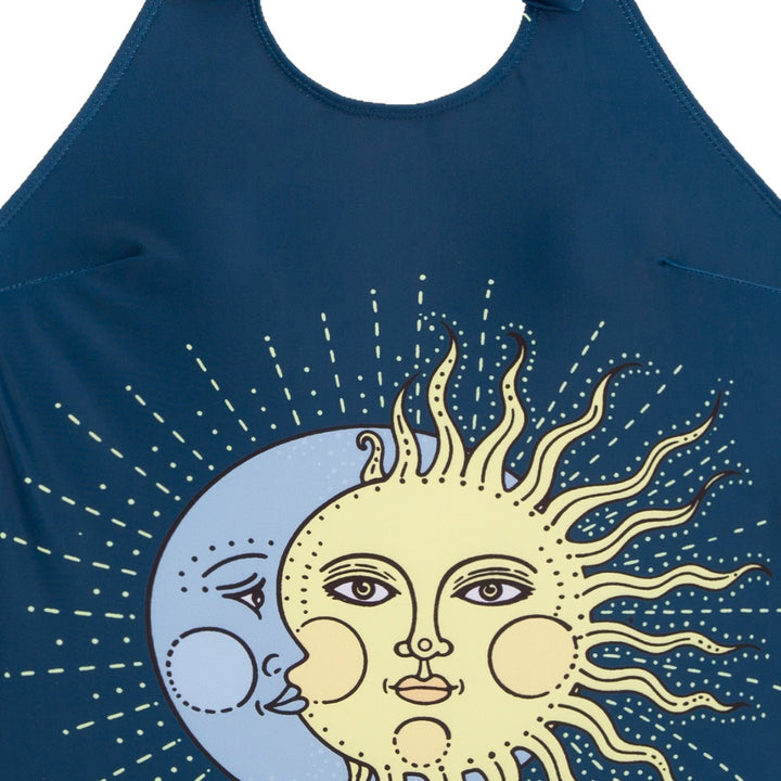 Women's One-Piece Swimsuit with Original Sun-Moon Design Mune Fashion