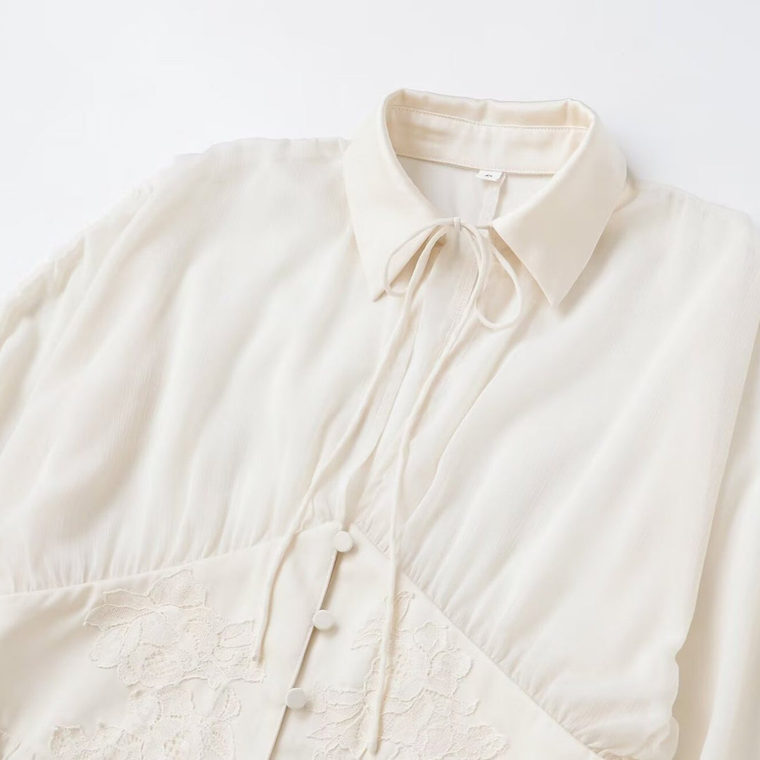 Women's flowing tunic blouse with gathered waist and pointed hem Mune Fashion