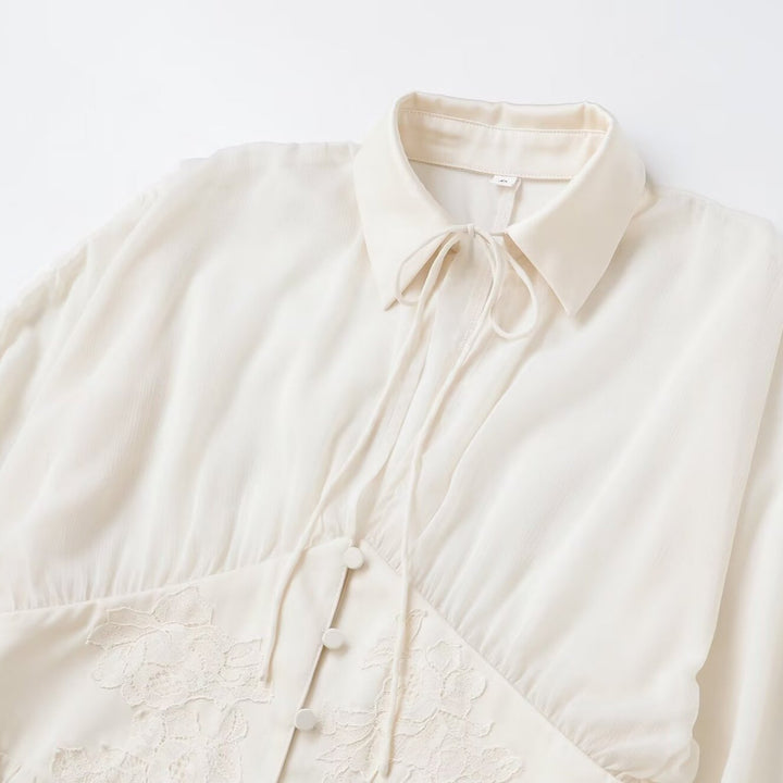 Women's flowing tunic blouse with gathered waist and pointed hem Mune Fashion