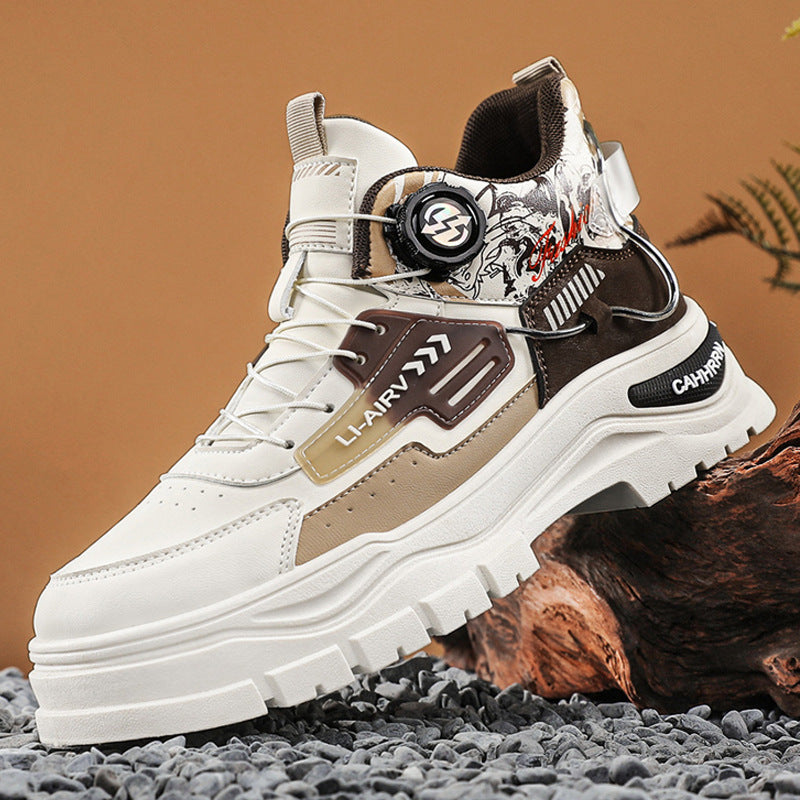 Men's Stylish High-Top Sneakers with Innovative Lacing System and Durable Upper Material Mune Fashion