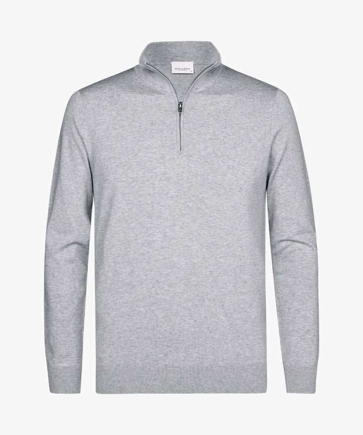Men's fine Troyer with short zipper, ribbed hem and merino mix Mune Fashion