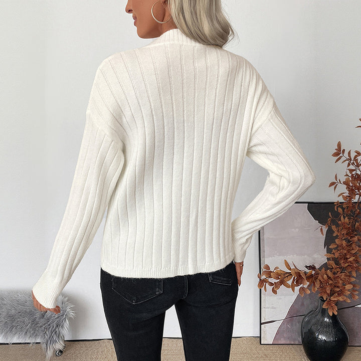Women Ribbed Knit Cardigan with Heart Button Placket Mune Fashion