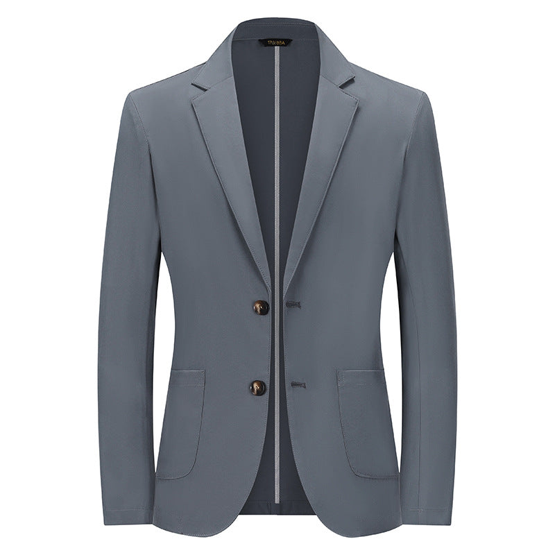 Men's Modern Slim-Fit Blazer with Narrow Lapel and Patch Pockets Mune Fashion