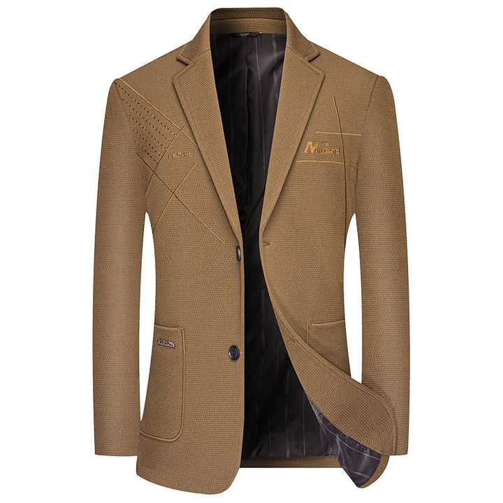 Men's elegant half-lined structured blazer with quilted thermal lining and patch pockets Mune Fashion