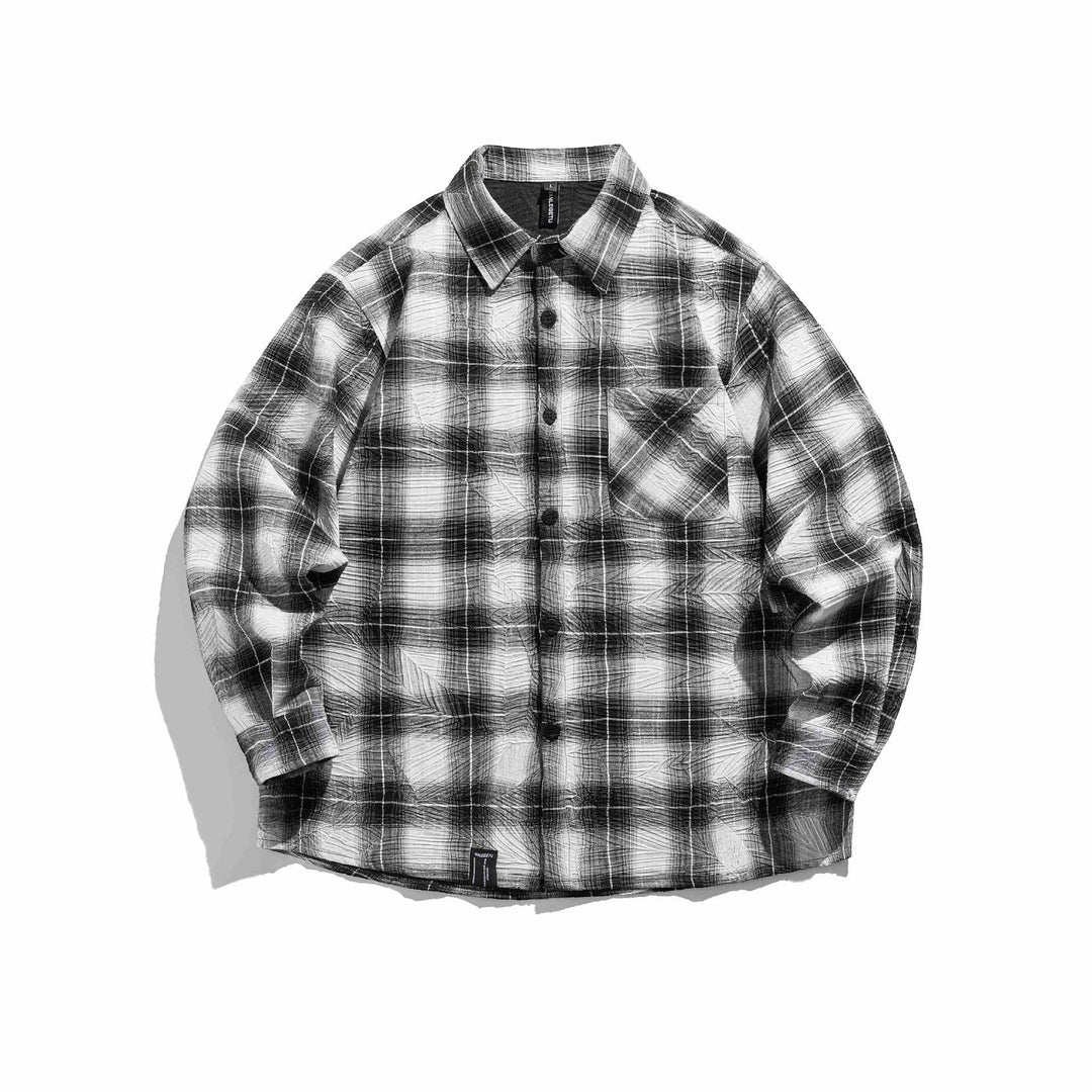 Unisex Checked Oversized Flannel Shirt with Chest Pocket Mune Fashion