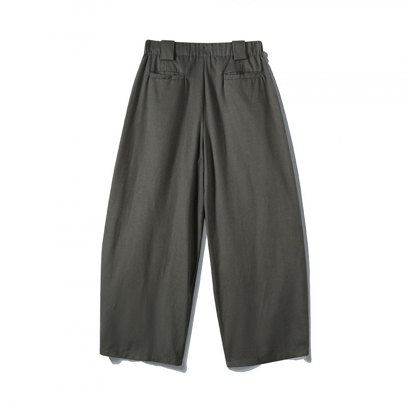 Men's wide-cut pleat-front trousers with cropped leg length Mune Fashion