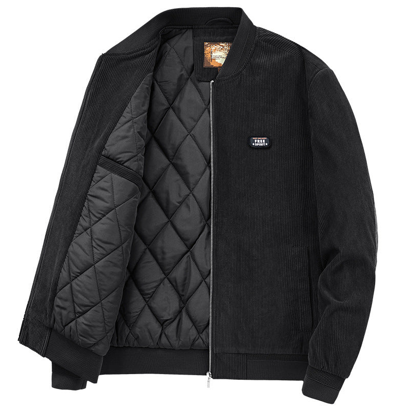 Men's corduroy blouson with quilted thermal lining and ribbed cuffs Mune Fashion