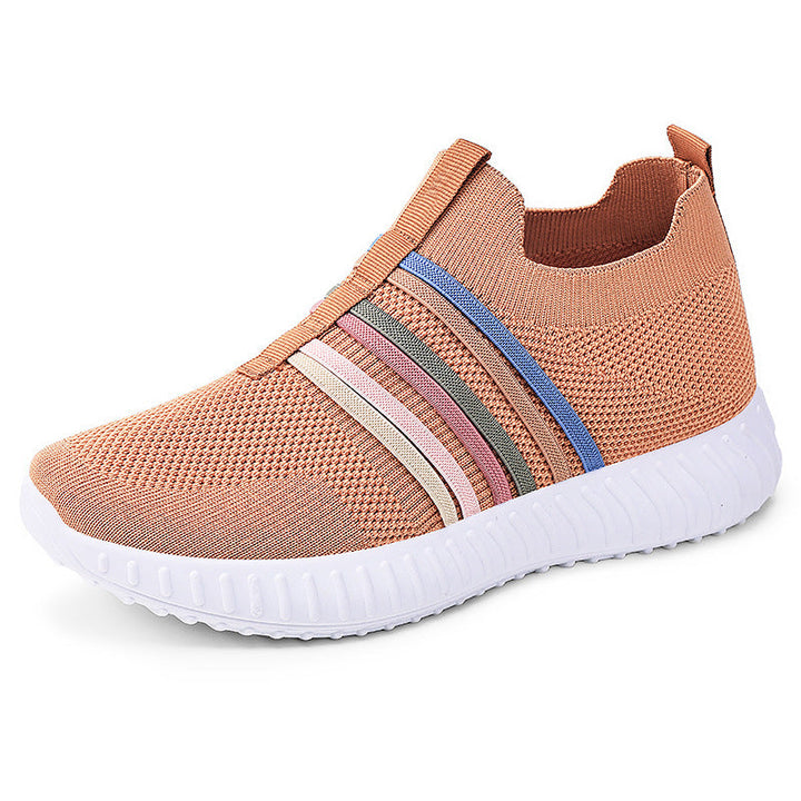 Women Lightweight and Breathable Slip-On Sneakers with Elastic Insert Mune Fashion