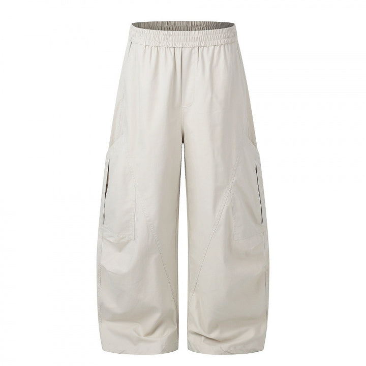 Women's Wide Cargo Culotte Pants with Elastic Waistband and Multifunctional Patch Pockets Mune Fashion