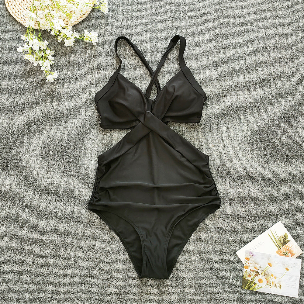 Women's One-Piece Swimsuit with Crossed Design Mune Fashion
