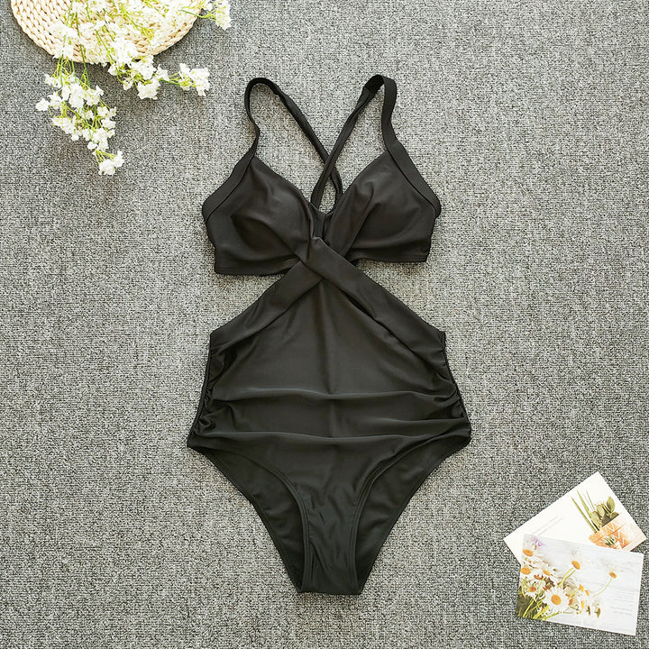 Women's One-Piece Swimsuit with Crossed Design Mune Fashion
