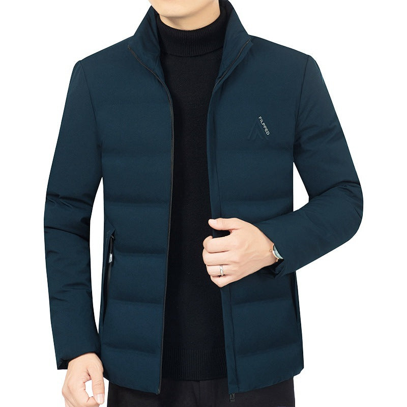 Men's Lightly Padded City Quilted Jacket with Stand-Up Collar and Zipper Pockets Mune Fashion