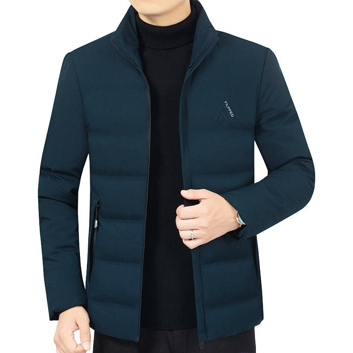 Men's Lightly Padded City Quilted Jacket with Stand-Up Collar and Zipper Pockets Mune Fashion