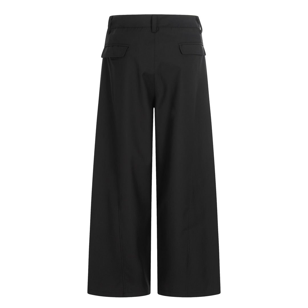 Women's Wide Culotte Pants with Pleats, High Waist and Patch Pockets Mune Fashion