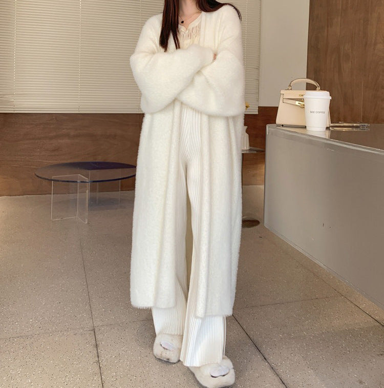 Women's Long Oversized Maxi Knit Cardigan with Open Front Mune Fashion