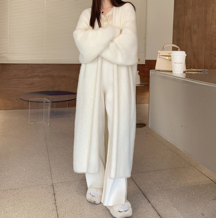 Women's Long Oversized Maxi Knit Cardigan with Open Front Mune Fashion