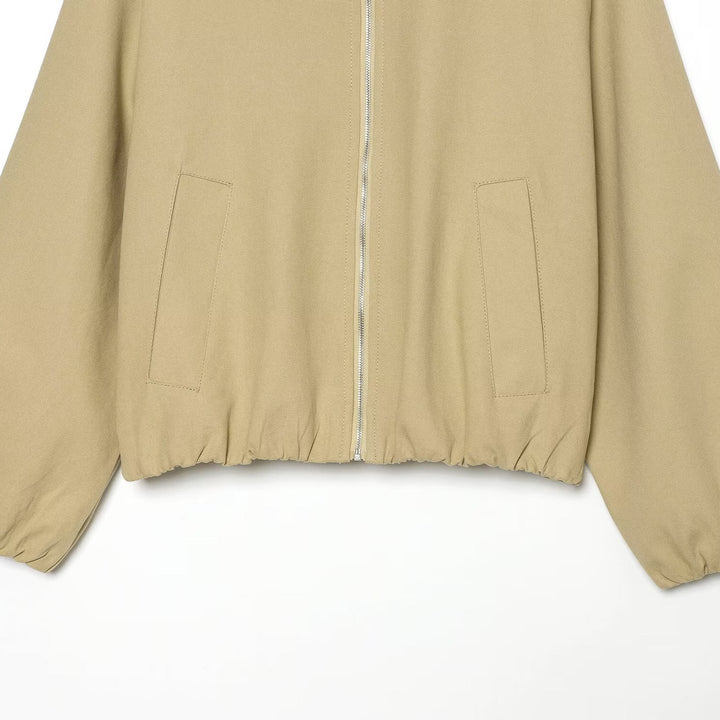 Ladies Boxy Field Blouson with Velour Collar and Elastic Hem Mune Fashion