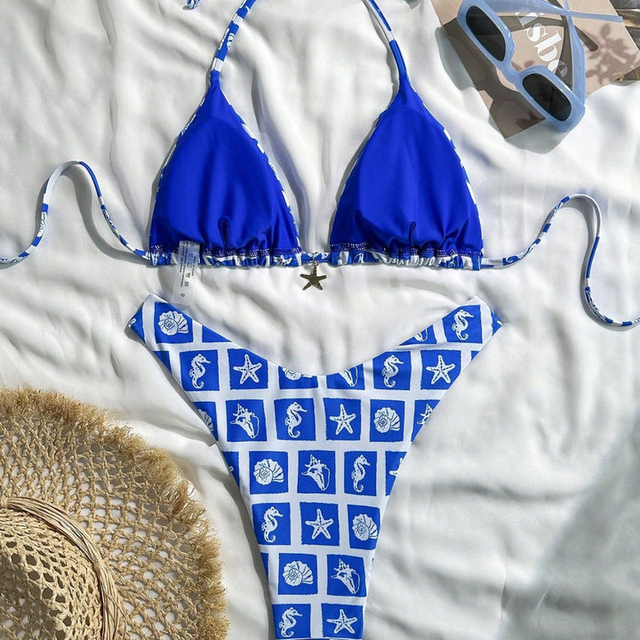 Women's Triangle Bikini with Maritime Designs Mune Fashion