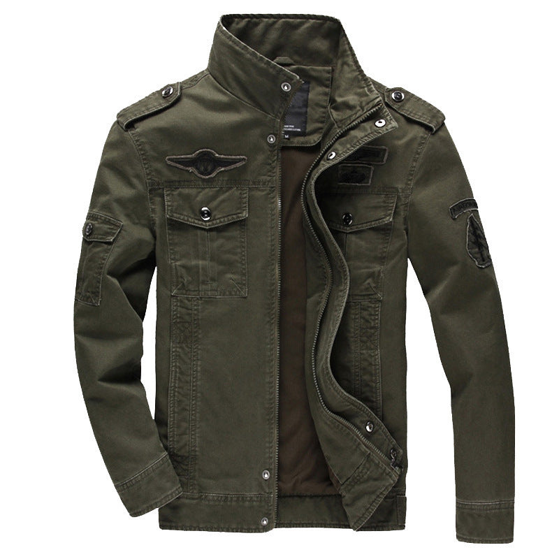 Men's Fashionable Utility Jacket with High Collar and Multiple Pockets Mune Fashion